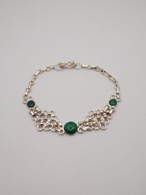PBRA010 vintage bohemian style links chain bracelet with turquoise stone